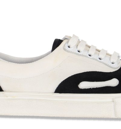 Black Skel Toe Bones Lace Up Trainers