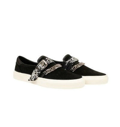 Black Suede Bandana Slip On Sneaker Size 40