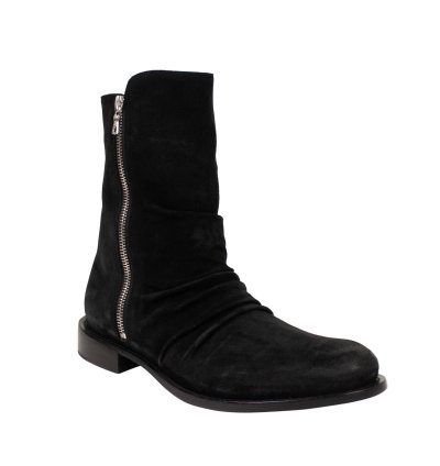 Black Suede Stack Boot Ankle Boots Shoes Size 14