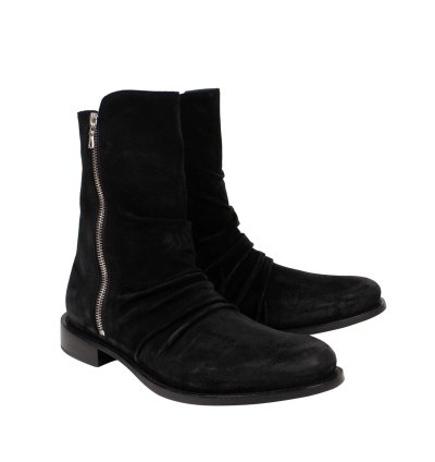 Black Suede Stack Boot Ankle Boots Shoes Size 14