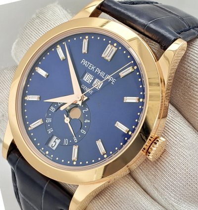 Patek Philippe Annual Calendar 5396r Blue Baguette Blau Baguette Sehr Gut Sehr Gut 2022 Full Set