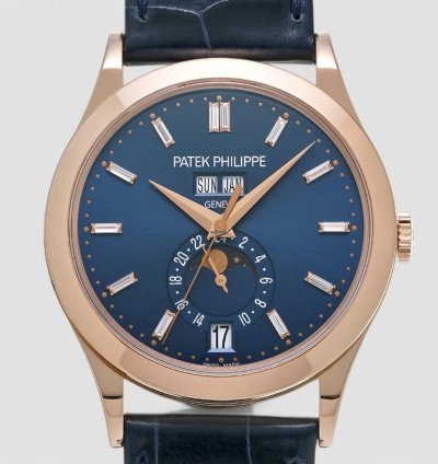 Patek Philippe Annual Calendar 5396r-015 Rose Gold Blue Diamond Dial