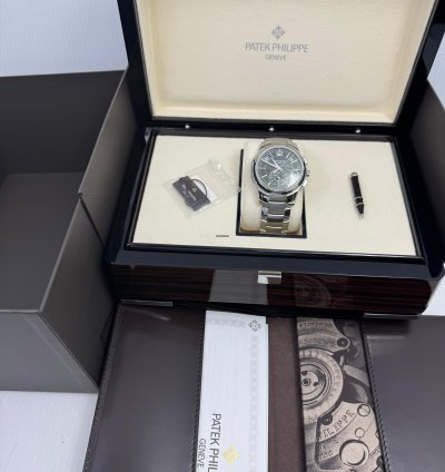 Patek Philippe Annual Calendar Chronograph 2023 Mint Green Dial Steel On Bracelet Annual Calendar Complications