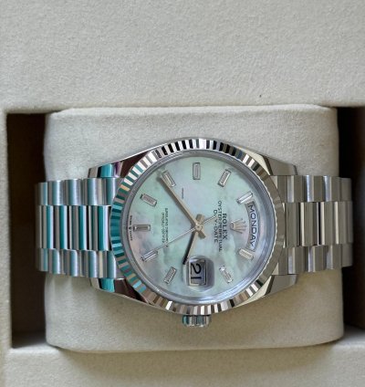 Rolex Day-date 128236 2025 Presidential Mother Of Pearl Day Date Baguette Hour