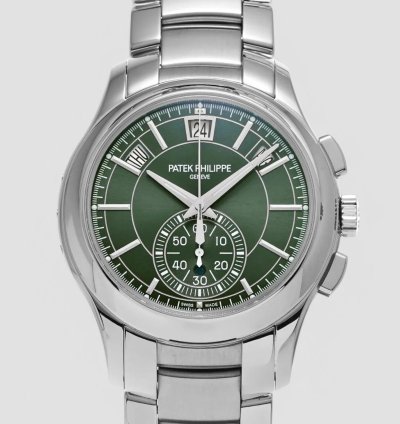 Patek Philippe Annual Calendar Chronograph 5905 1a Chronograph Annual Calendar Green Dial Ss Description