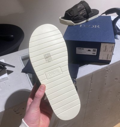Bnwt Dior Alpha Slides Oblique Brown