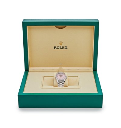 Rolex Day-date 128396tbr Platinum Pink Opal Diamond Dial And Bezel 2023