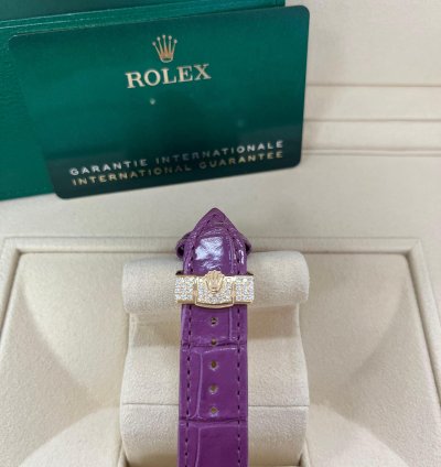 Rolex Day-date 128458tbr Purple Strap Blue Dial Factory Diamonds