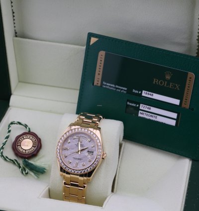 Rolex Day-date 2014 Day-date 39mm Meteorite Diamond Dial Master Piece 18948 Full Set