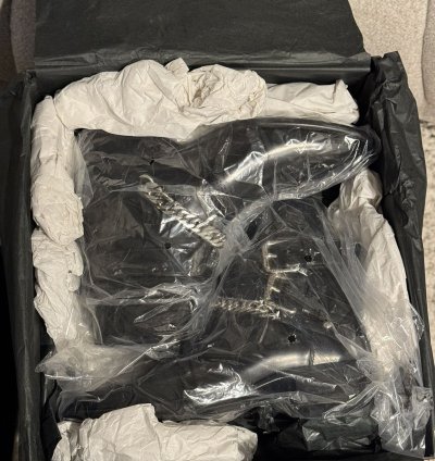 Brand New Buckle Chain Shine Leather Boots