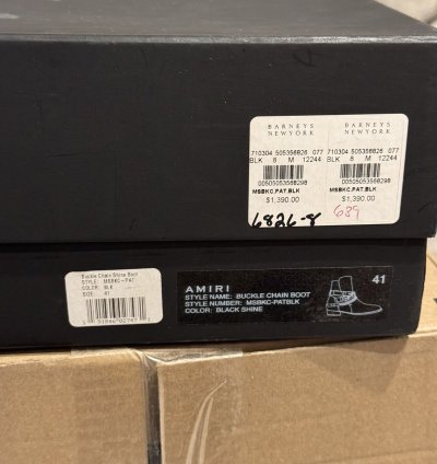 Brand New Buckle Chain Shine Leather Boots
