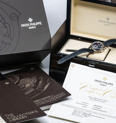 Patek Philippe Annual Calendar Chronograph 5960g Blue Dial Full Set 2022 18k Whitegold