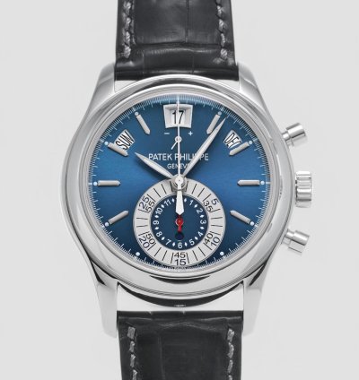 Patek Philippe Annual Calendar Chronograph 5960p Chronograph Platinum Blue Dial