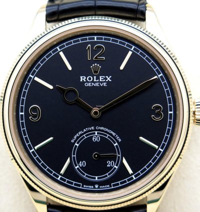 Rolex 1908 Gelbgold Schwarz Black 2024 Neu Full Set