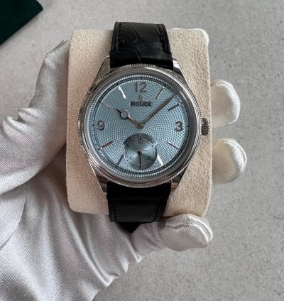 Rolex 1908 Ice Blue Dial Leather Strap 2024 1908 Ice Blue Dial Leather Strap 2024 Platinum 1908 Blue Dia