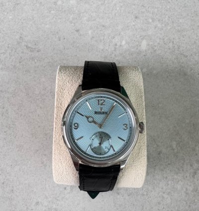 Rolex 1908 Ice Blue Dial Leather Strap 2024 1908 Ice Blue Dial Leather Strap 2024 Platinum 1908 Blue Dia