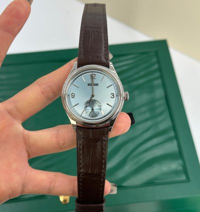 Rolex 1908 Ice Blue Dial Leather Strap M52506-0003 Ice Blue