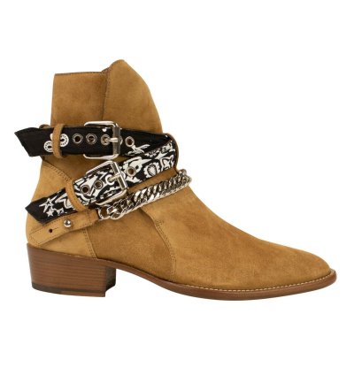 Brown Suede Bandana Buckle Boots Shoe Size 10 43