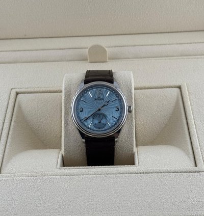 Rolex 1908 Ice Blue Dial Leather Strap Platinum