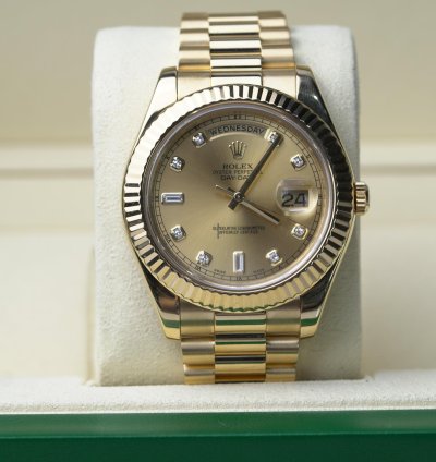 Rolex Day-date Ii 2015 Yellow Gold Day-date Ii Excellent Condition Complete Set 41mm Champagne Diamond Dial