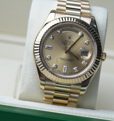 Rolex Day-date Ii 2015 Yellow Gold Day-date Ii Excellent Condition Complete Set 41mm Champagne Diamond Dial