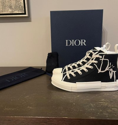Cactus Jack B23 High Top Logo Sneakers In Black