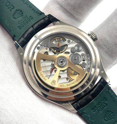 Rolex 1908 Unworn 1908 Black Dial White Gold Leather Strap 52509 Box Papers 2024