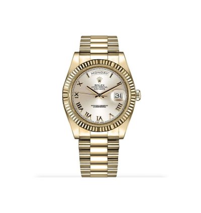 Rolex Day-date Ii 218238 Yellow Gold Watch Silver Roman Dial Absolutely Never Worn Factory Stickers