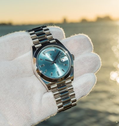 Rolex Day-date Ii 40mm - Ice Blue Dial - Smooth Bezel