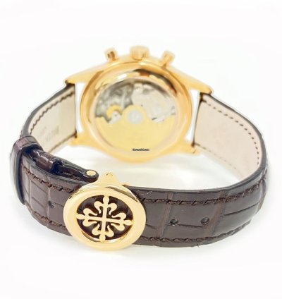 Patek Philippe Annual Calendar Chronograph 5960r-001 40mm Rose Gold With Brown Leather Watch Grey Dial 2010