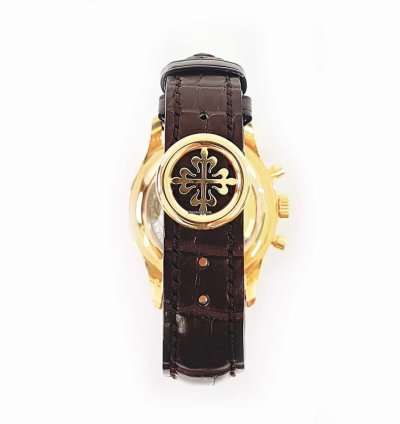 Patek Philippe Annual Calendar Chronograph 5960r-001 40mm Rose Gold With Brown Leather Watch Grey Dial 2010