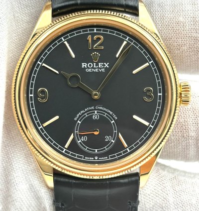 Rolex 1908 Unworn Perpetual 1908 39mm Black Dial Leather Strap New Release 52508 Box Papers 2024