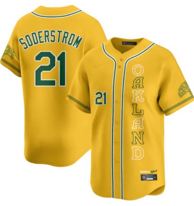 Tyler Soderstrom Jersey 21 Oakland Athletics City Connect Concept Stitched Yellow