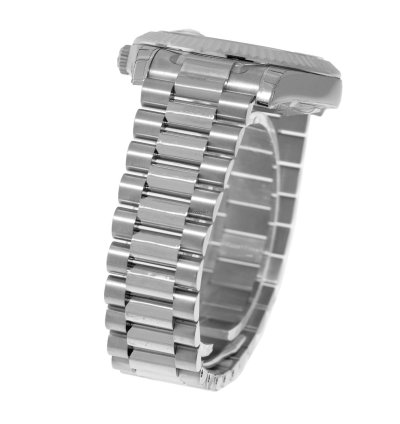 Rolex Day-date Ii 41mm New Old Stock White Gold Silver Diamond Dial Fluted Bezel 218239