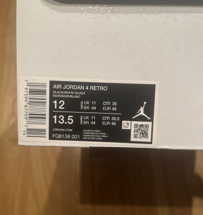 New Men Sz 12 Nike Air Jordan 4 Retro White Thunder