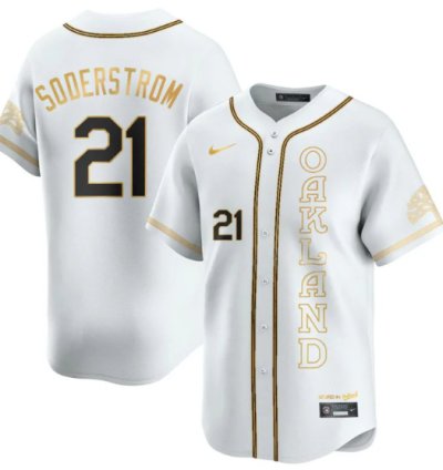 Tyler Soderstrom Jersey 21 Oakland Athletics City Connect Concept Stitched White Gold
