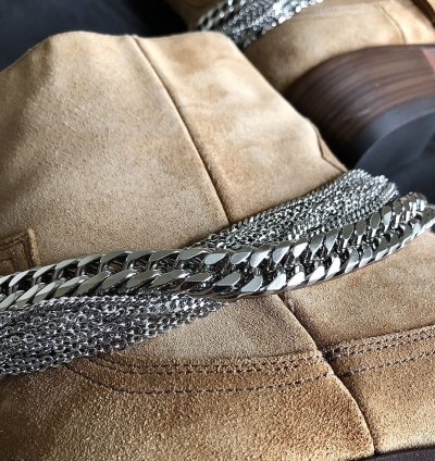 Chain Tan Suede Western Boots