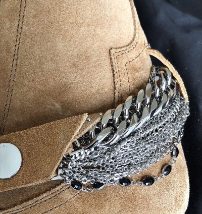 Chain Tan Suede Western Boots