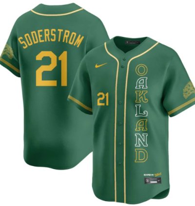 Tyler Soderstrom Jersey 21 Oakland Athletics City Connect Concept Stitched Green
