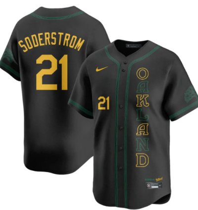 Tyler Soderstrom Jersey 21 Oakland Athletics City Connect Concept Stitched Black
