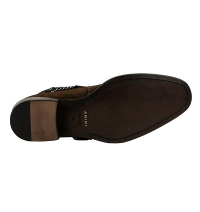 Chocolate Brown Suedebandana Buckle Ankleboots Shoe Size 12