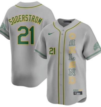 Tyler Soderstrom Jersey 21 Oakland Athletics City Connect Concept Stitched Gray