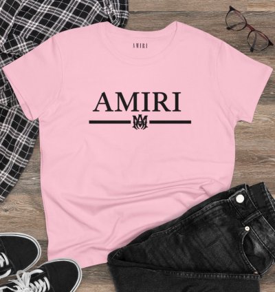 Amiri Core Womens Shirt Light Pink Softstyle Tee Made Usa