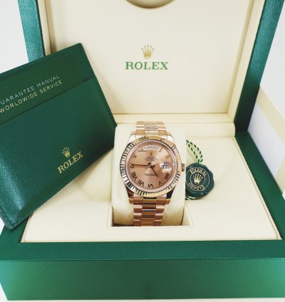 Rolex Day-date Ii Presidential 41mm Rose Gold Pink Roman Dial Presidential Bracelet 218235