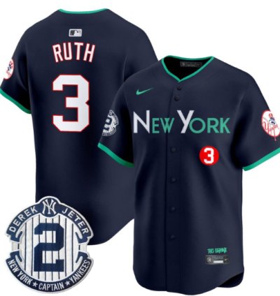 Babe Ruth Jersey 3 New York Yankees City Connect Vapor Premier Limited Stitched Navy