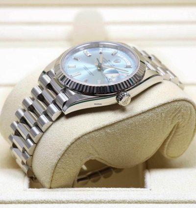 Rolex Day-date New 2023 Rolex Day-date President 228236 Platinum Ice Blue Baguette Diamond Dialday-date