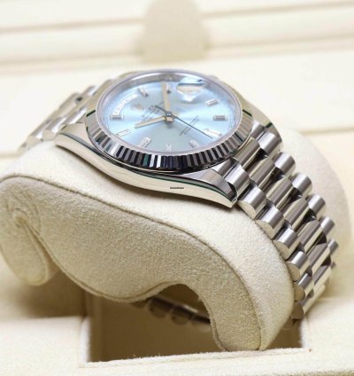 Rolex Day-date New 2023 Rolex Day-date President 228236 Platinum Ice Blue Baguette Diamond Dialday-date