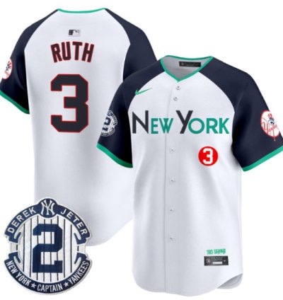 Babe Ruth Jersey 3 New York Yankees City Connect Vapor Premier Limited Stitched Alternate