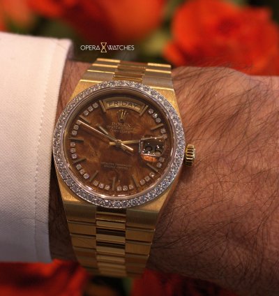Rolex Day-date Oysterquartz Factory Platinum Diamond Bezel