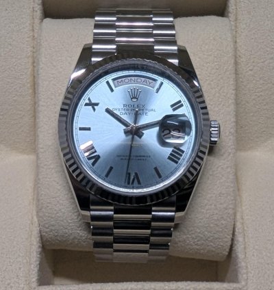 Rolex Day-date Platinum Ice Blue 2024 New Dial